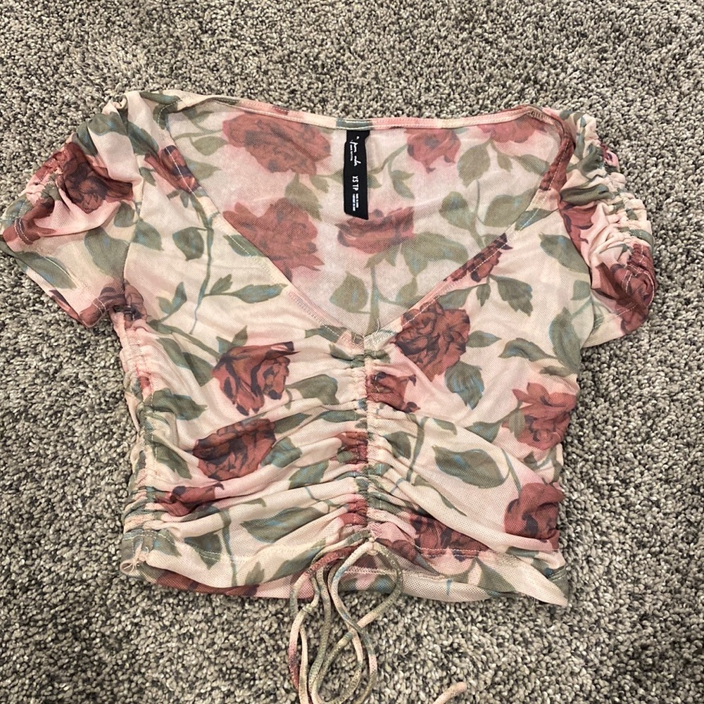 Out from under mesh see thru cropped tshirt